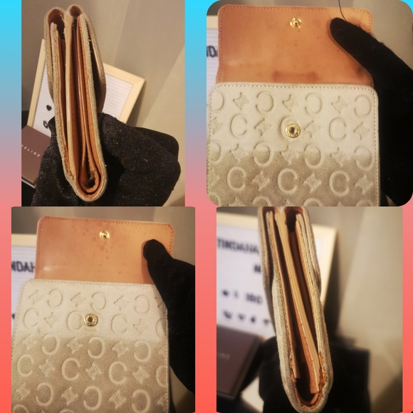 Celine Short Suede/Leather Wallet - Picture 6 of 8